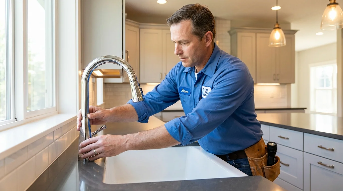 Kitchen faucet installation by Johns Plumbing LLC in Colchester